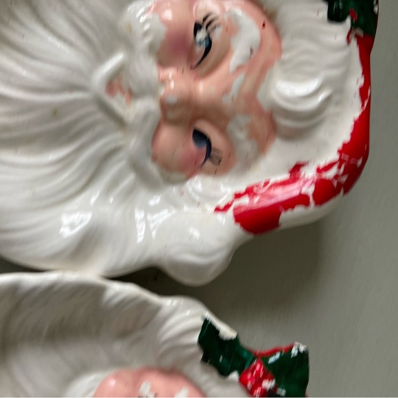 Vintage made in Japan ceramic Santa face wall hangings - Picture 9 of 11